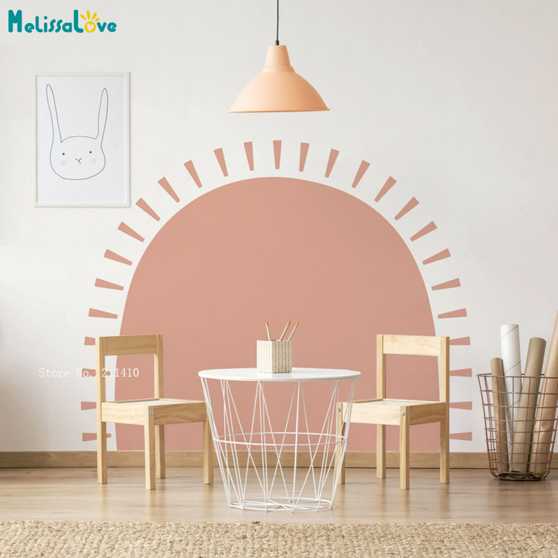 Baby Nursery Wallpaper - Half Sun Boho Wall Decals Abstract