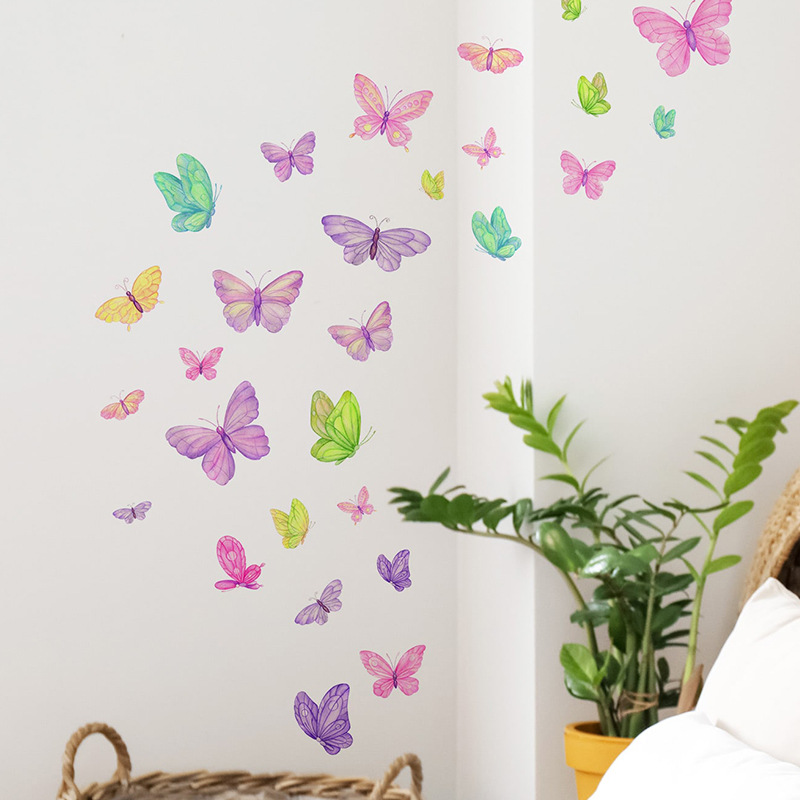 Baby Nursery Decals - Romantic butterfly Wall Stickers Creative Home