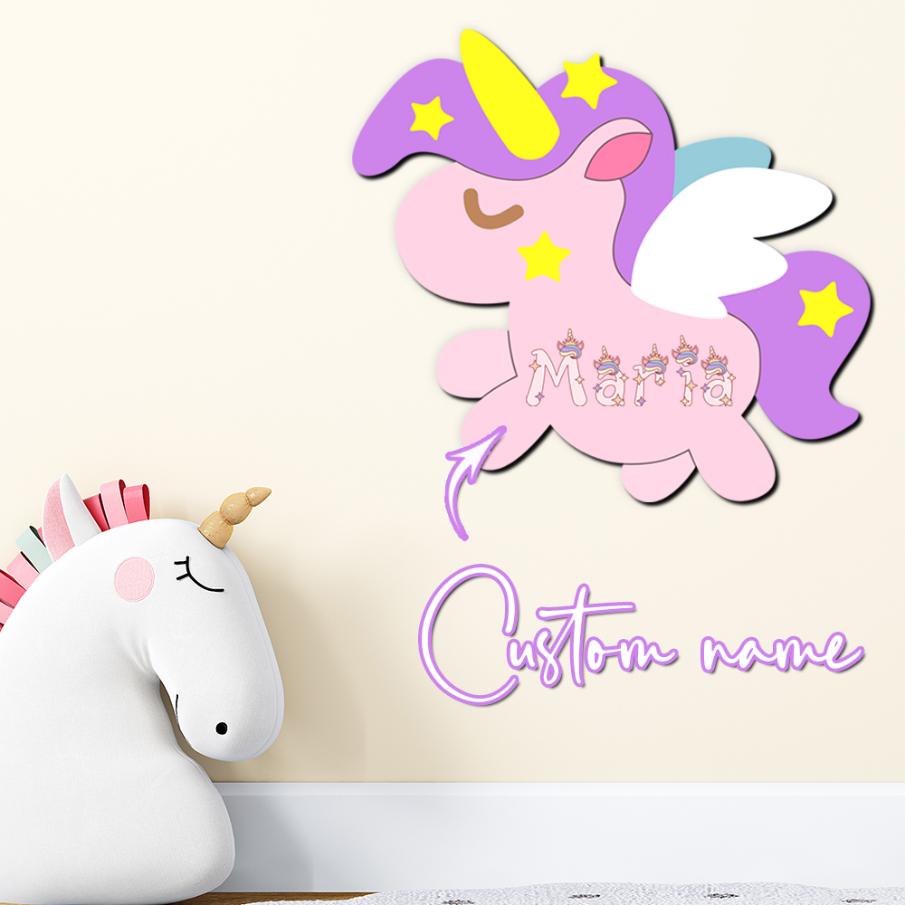 Custom Unicorn Wooden Name Sig - Baby Nursery Wall Decor recension och pris