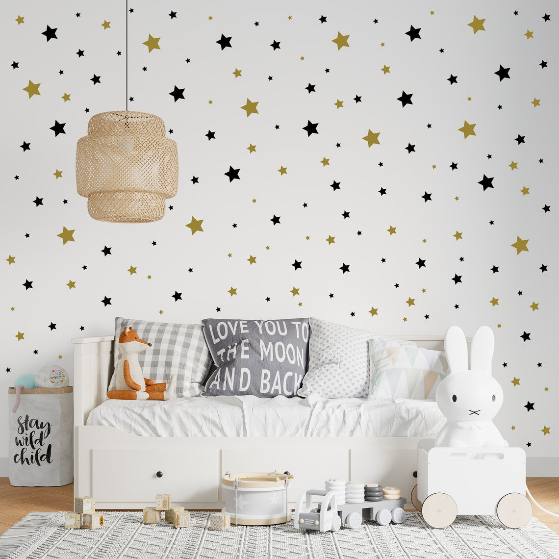 Cartoon 65Pcs Star Wall Sticke - Baby Nursery Decals recension och pris