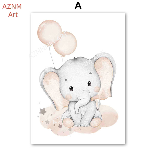 Elephant Balloon Rainbow Moon  - Baby Nursery Wall Decor recension och pris