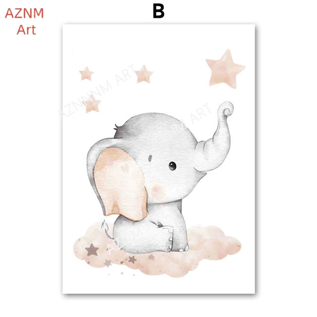 Elephant Balloon Rainbow Moon  - Baby Nursery Wall Decor recension och pris
