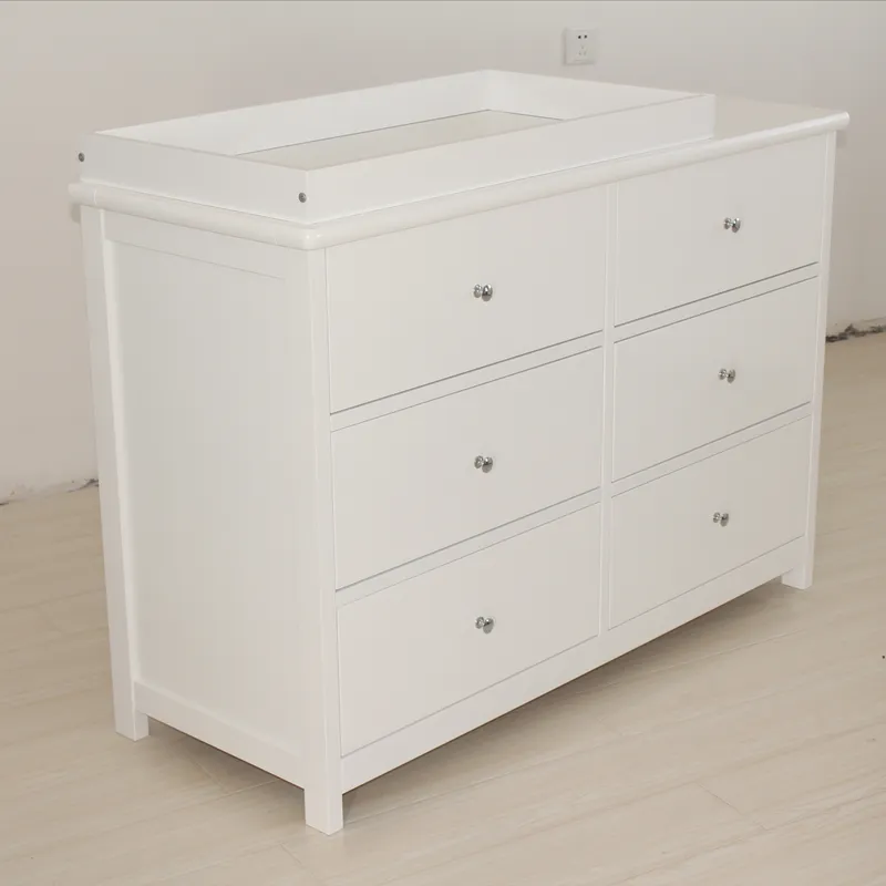 White Baby Storage Cabinet 6 D - Baby Nursery Dresser recension och pris