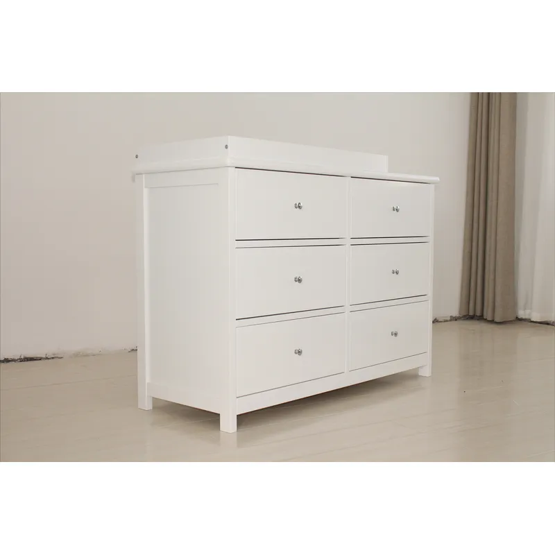 White Baby Storage Cabinet 6 D - Baby Nursery Dresser recension och pris