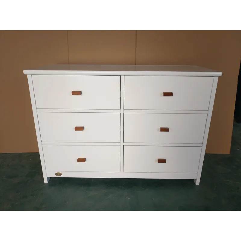 White Baby Storage Cabinet 6 D - Baby Nursery Dresser recension och pris