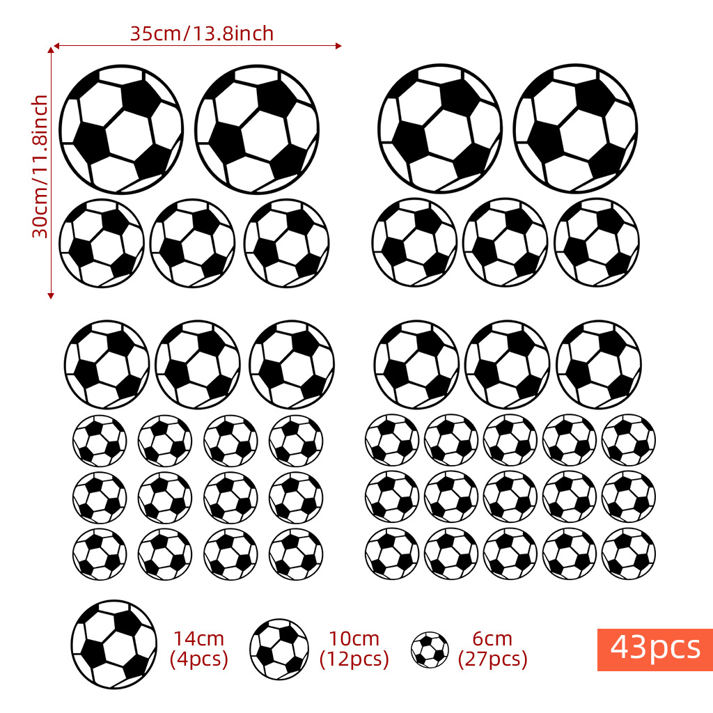 43Pcs Football Wall Stickers F - Baby Nursery Wallpaper recension och pris