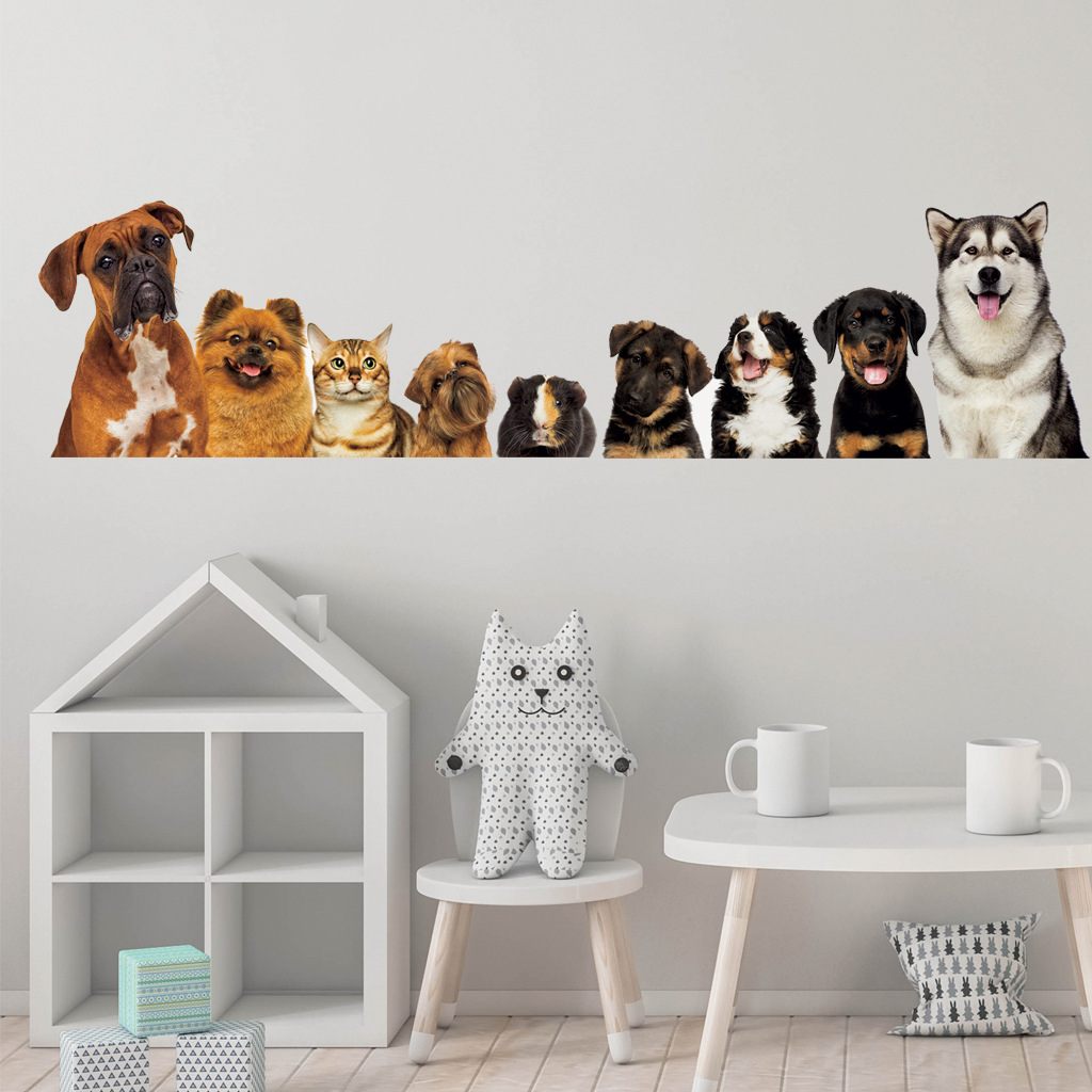 C30# 9 Cute Cats And Dogs Wall - Baby Nursery Wallpaper recension och pris