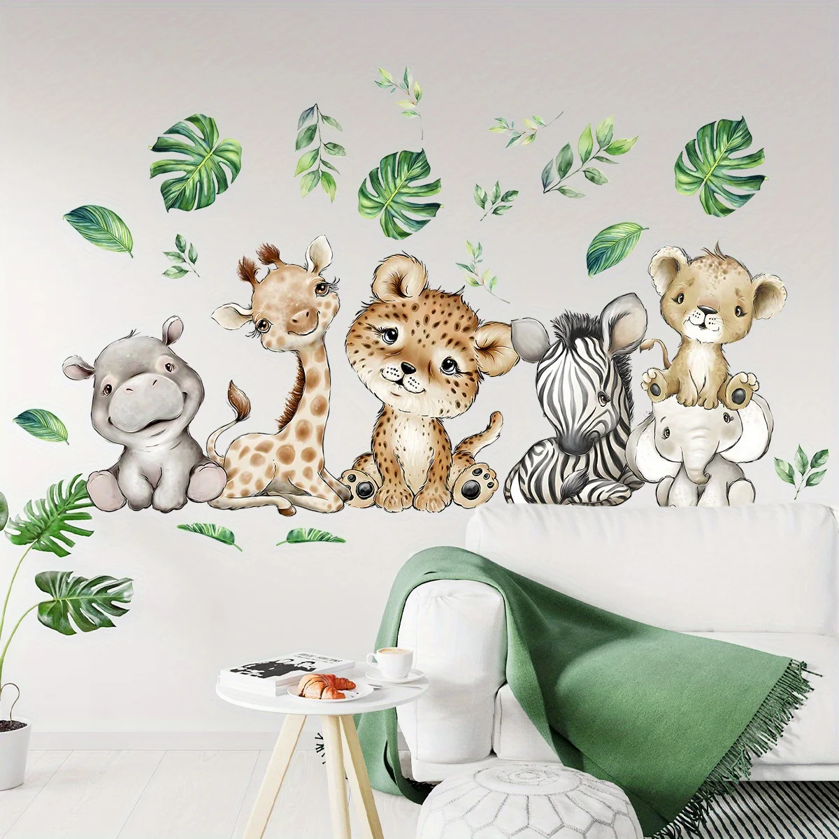 1PC Cartoon Cute Hippo Tiger E - Baby Nursery Wallpaper recension och pris