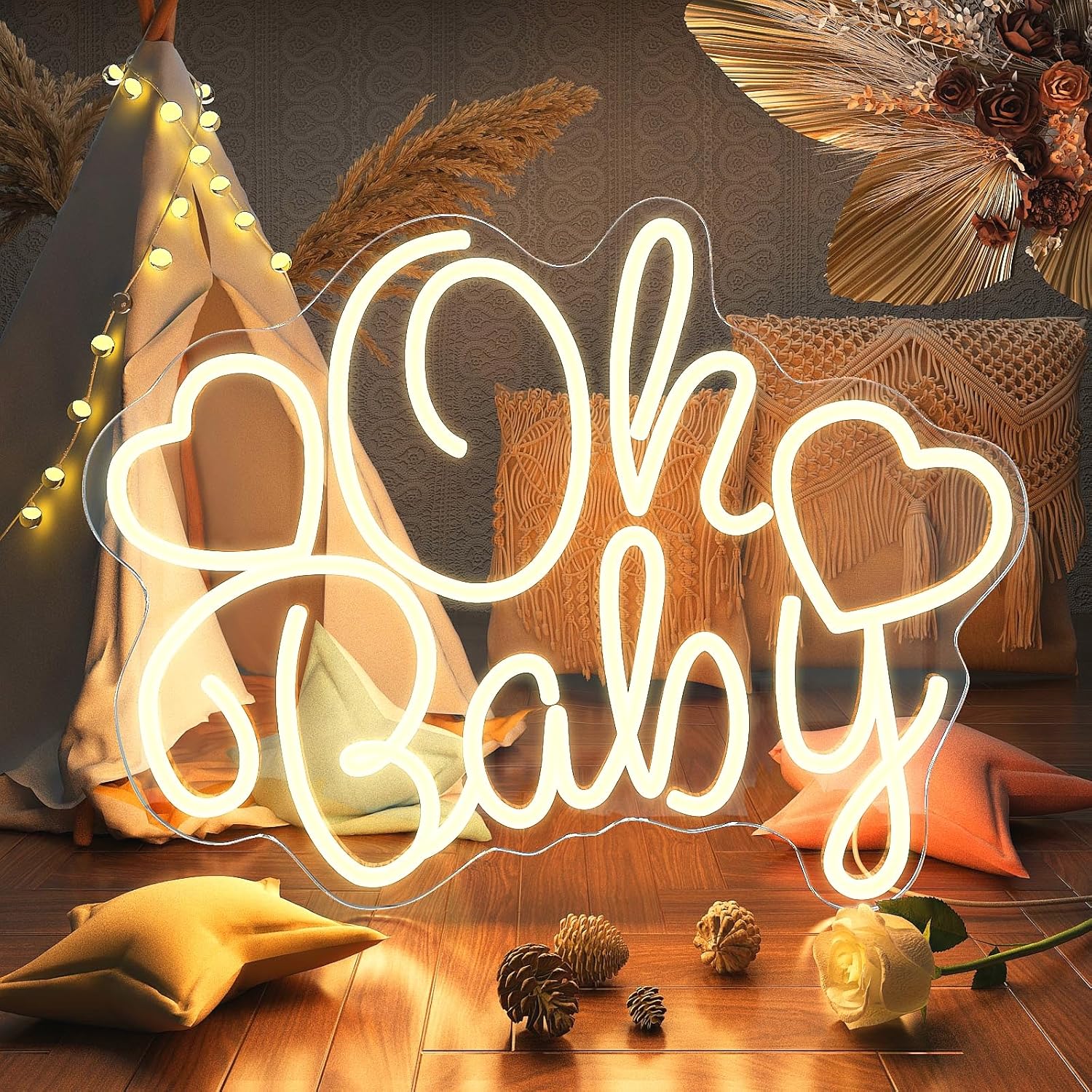Oh Baby Neon Sign LED Marquee  - Baby Nursery Wall Lights recension och pris