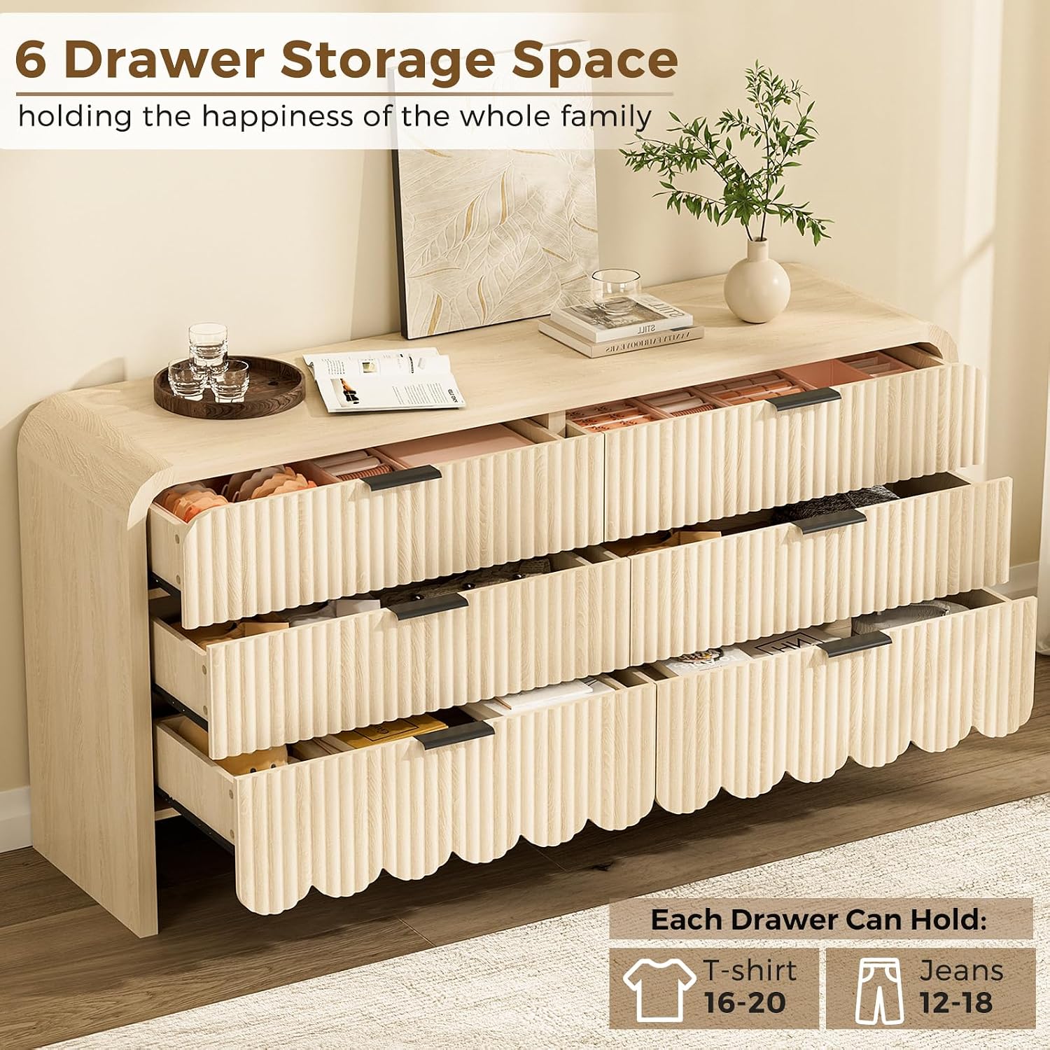 Wood 6 Drawer Dresser Nursery  - Baby Nursery Dresser recension och pris