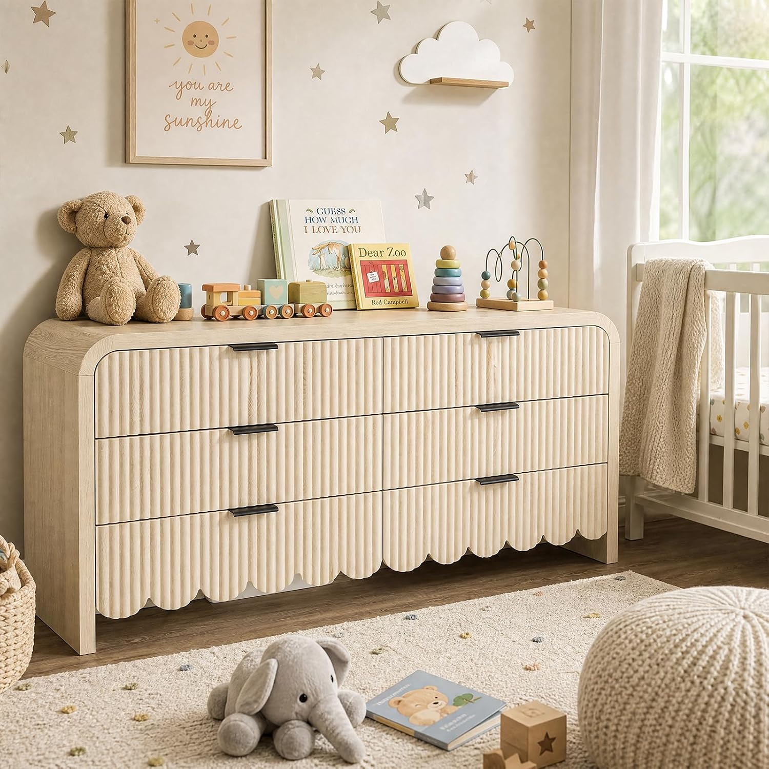 Wood 6 Drawer Dresser Nursery  - Baby Nursery Dresser recension och pris