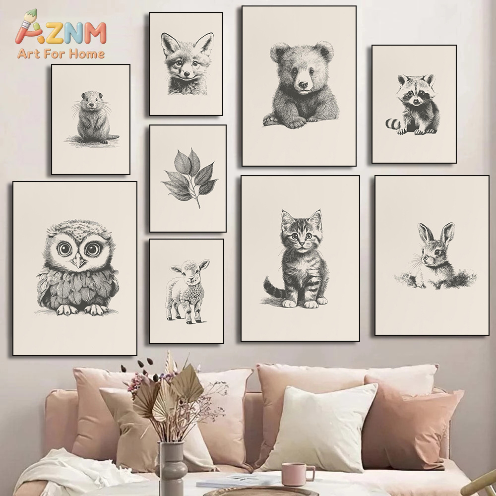 AZNM Vintage Sketch Baby Anima - Baby Nursery Vintage Decor recension och pris