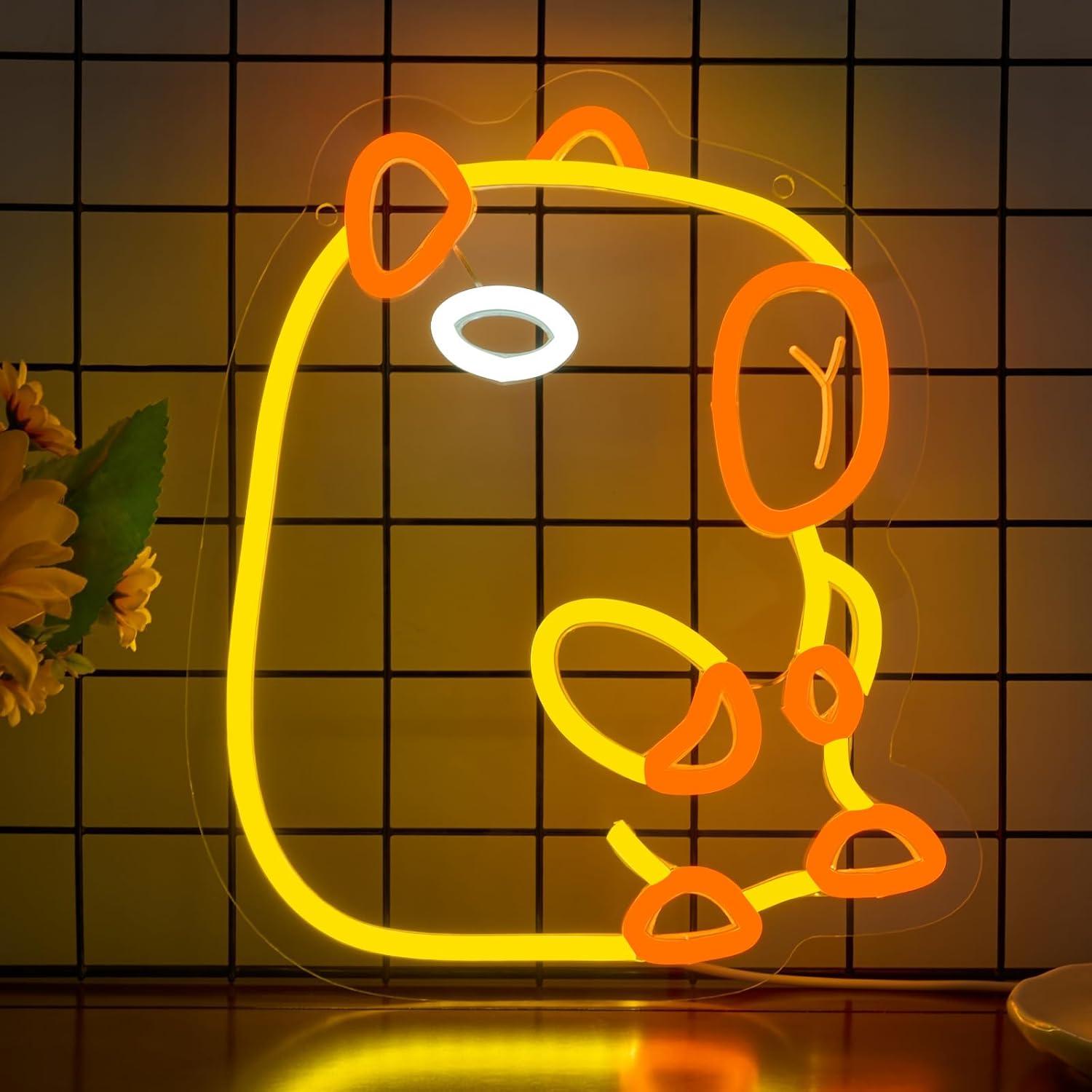 Capybara Neon Sign Dimmable LE - Baby Nursery Wall Lights recension och pris