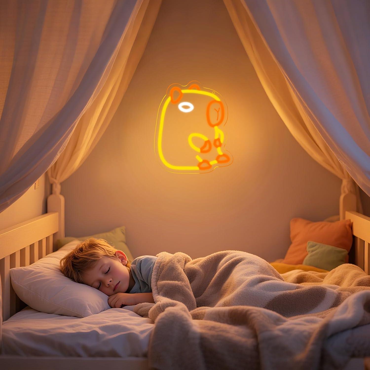 Capybara Neon Sign Dimmable LE - Baby Nursery Wall Lights recension och pris