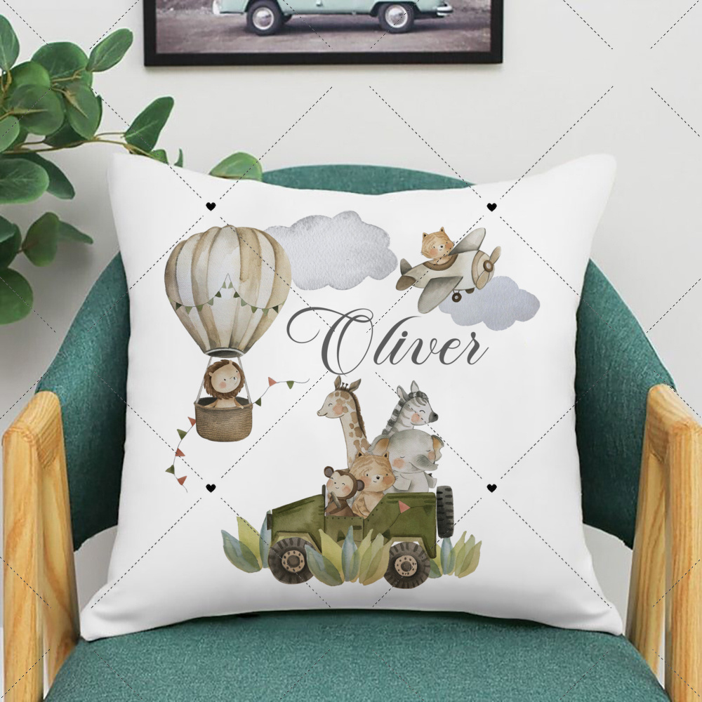 Personalised Woodland Animal P - Baby Nursery Cushion recension och pris