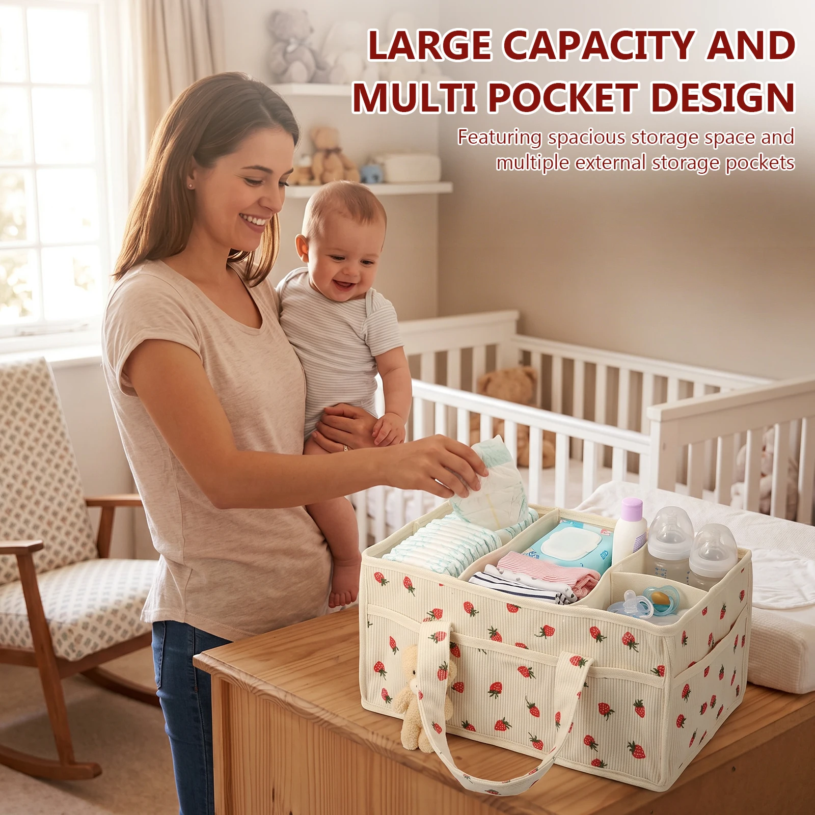 Baby Nappy Wipe Basket Organiz - Baby Nursery Dresser recension och pris