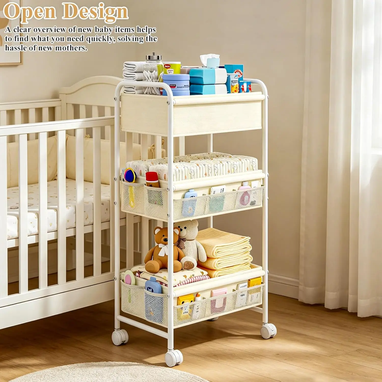 3 Tier Baby Diaper Caddy Cart  - Baby Nursery Cart recension och pris