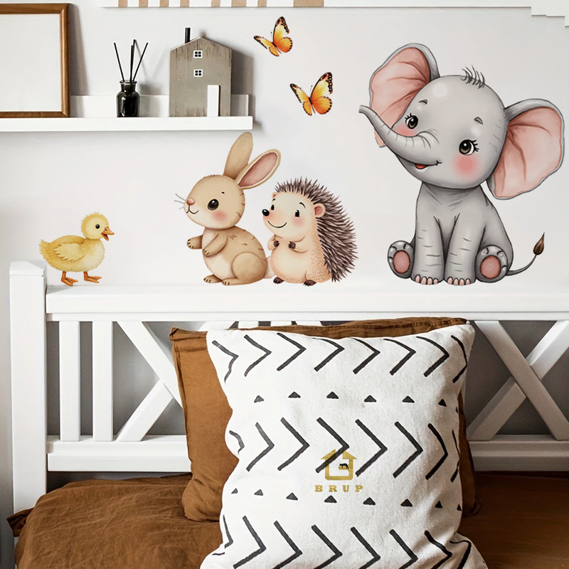 Cartoon Animal Wall Sticker -  - Baby Nursery Decals recension och pris