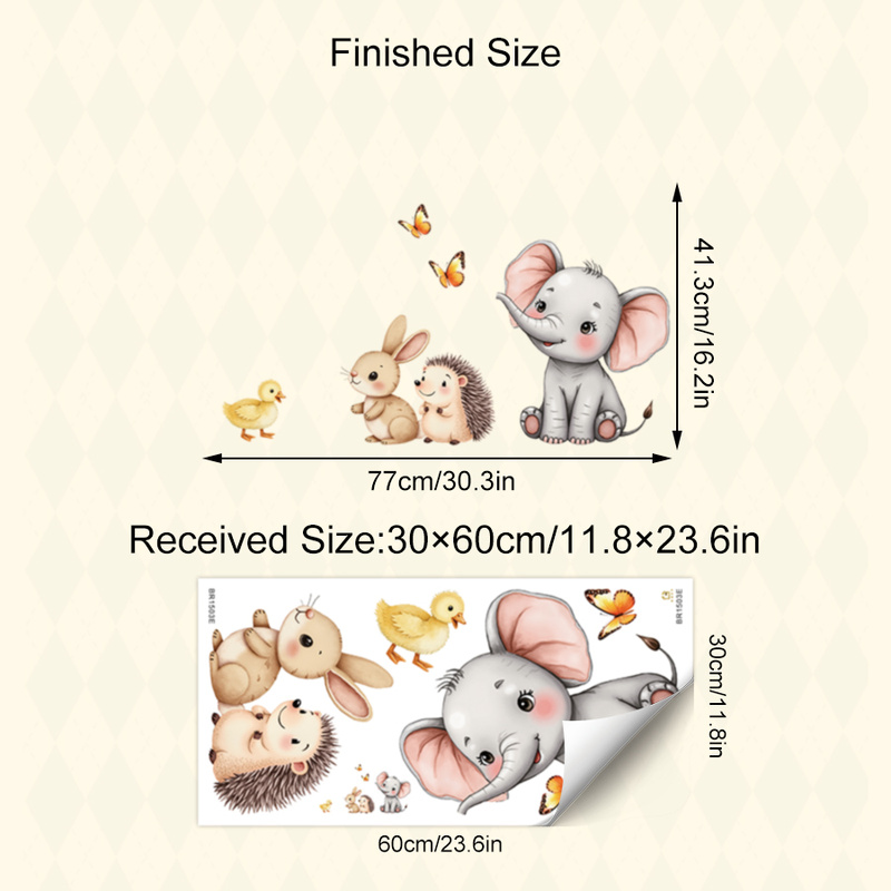 Cartoon Animal Wall Sticker -  - Baby Nursery Decals recension och pris