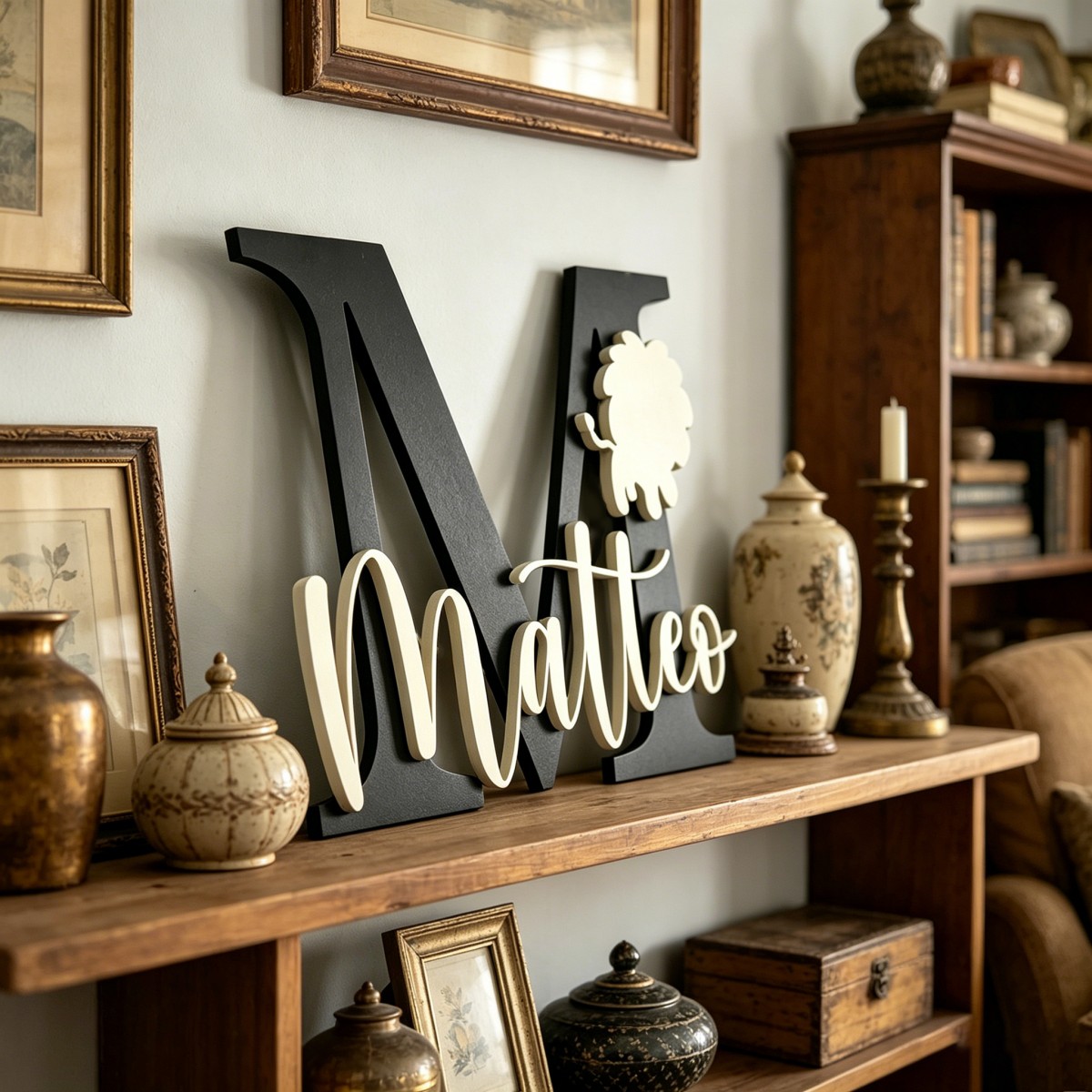 1Pc Custom Lion Name & Initial - Baby Nursery Wall Decor recension och pris