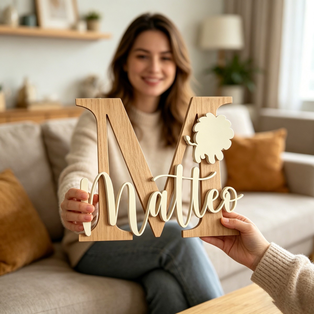 1Pc Custom Lion Name & Initial - Baby Nursery Wall Decor recension och pris