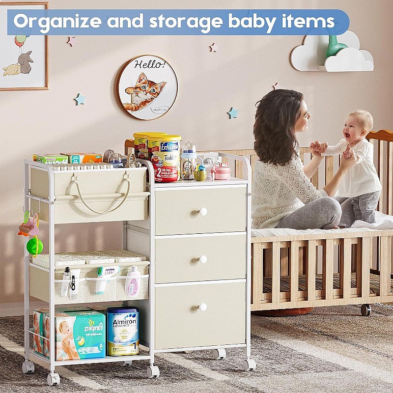 Large Capacity Baby Diaper Org - Baby Nursery Cart recension och pris