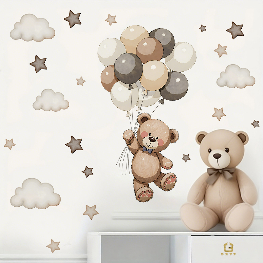Adorable Teddy Bear Wall Decal - Baby Nursery Decals recension och pris