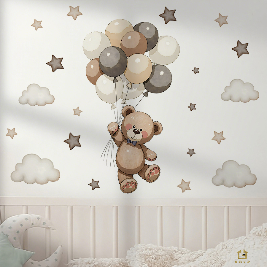 Adorable Teddy Bear Wall Decal - Baby Nursery Decals recension och pris