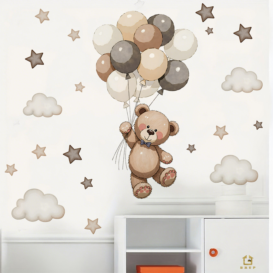 Adorable Teddy Bear Wall Decal - Baby Nursery Decals recension och pris