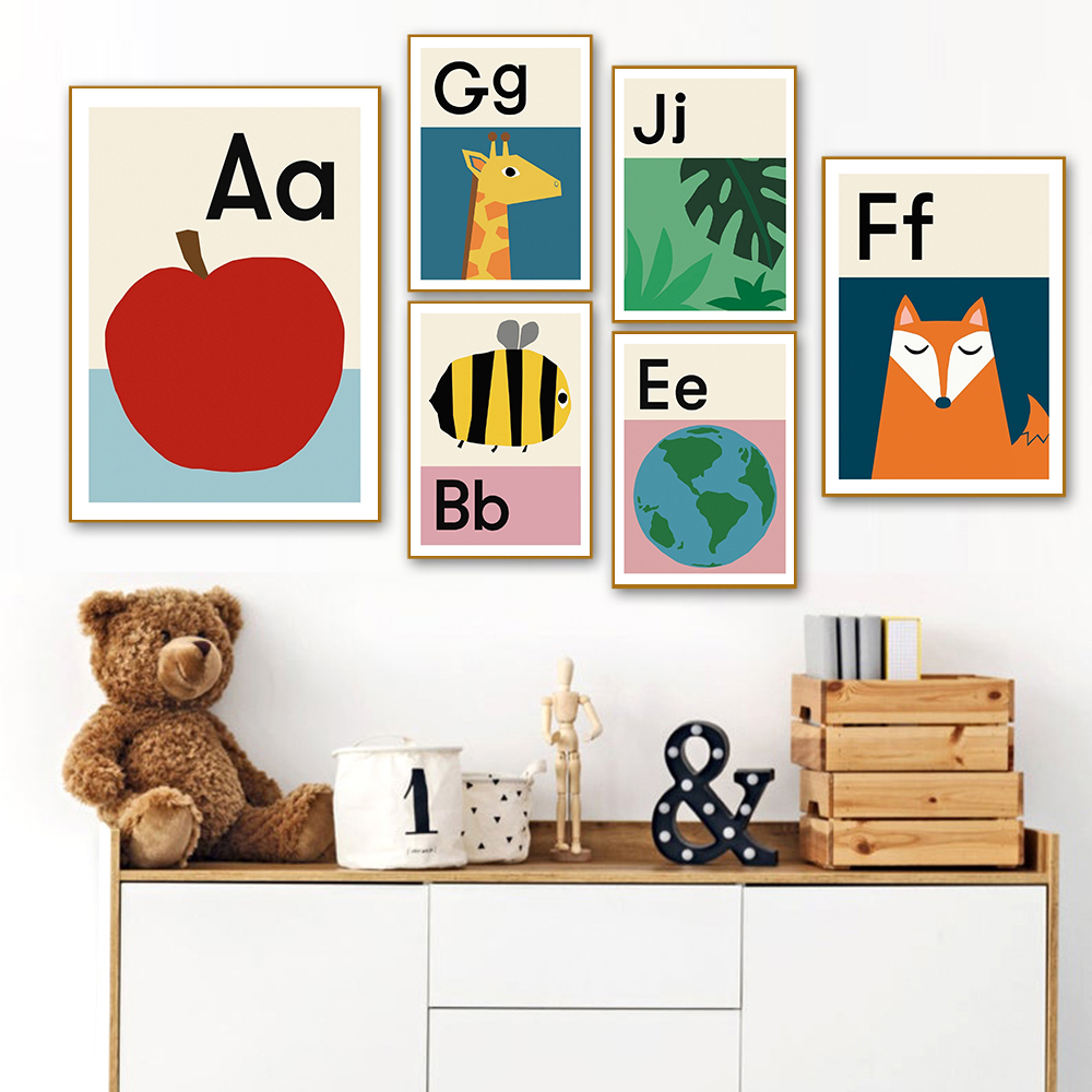 Cartoon ABCD Alphabet Poster E - Baby Nursery Images Free recension och pris