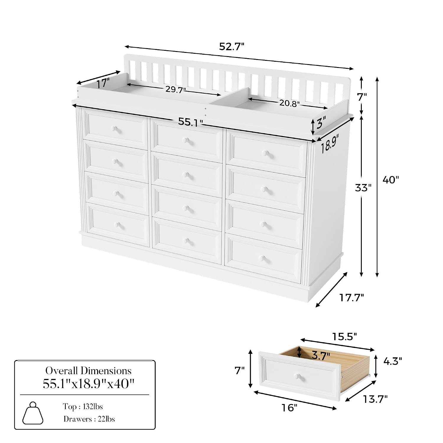 Baby Changing Table Dresser, 1 - Baby Nursery Dresser recension och pris