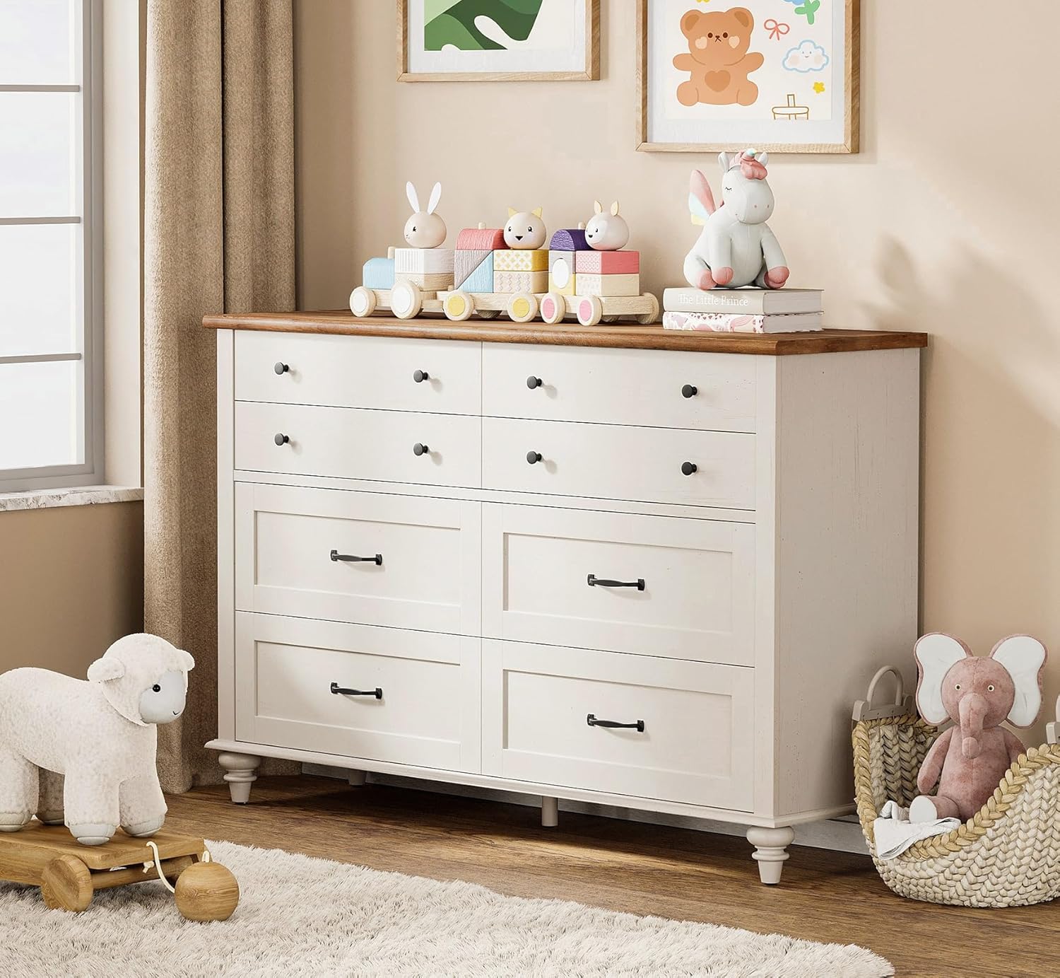 Modern  Kids Dresser with 7 Dr - Baby Nursery Dresser recension och pris