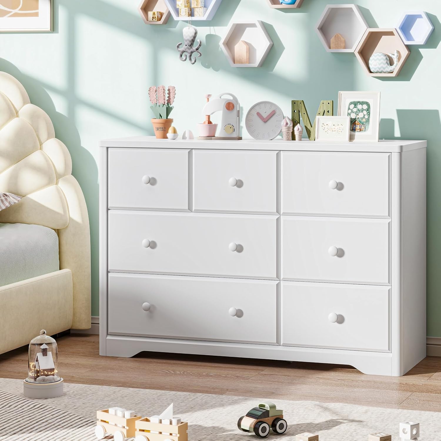 Dresser Cabinet 7 Drawers Kids - Baby Nursery Dresser recension och pris