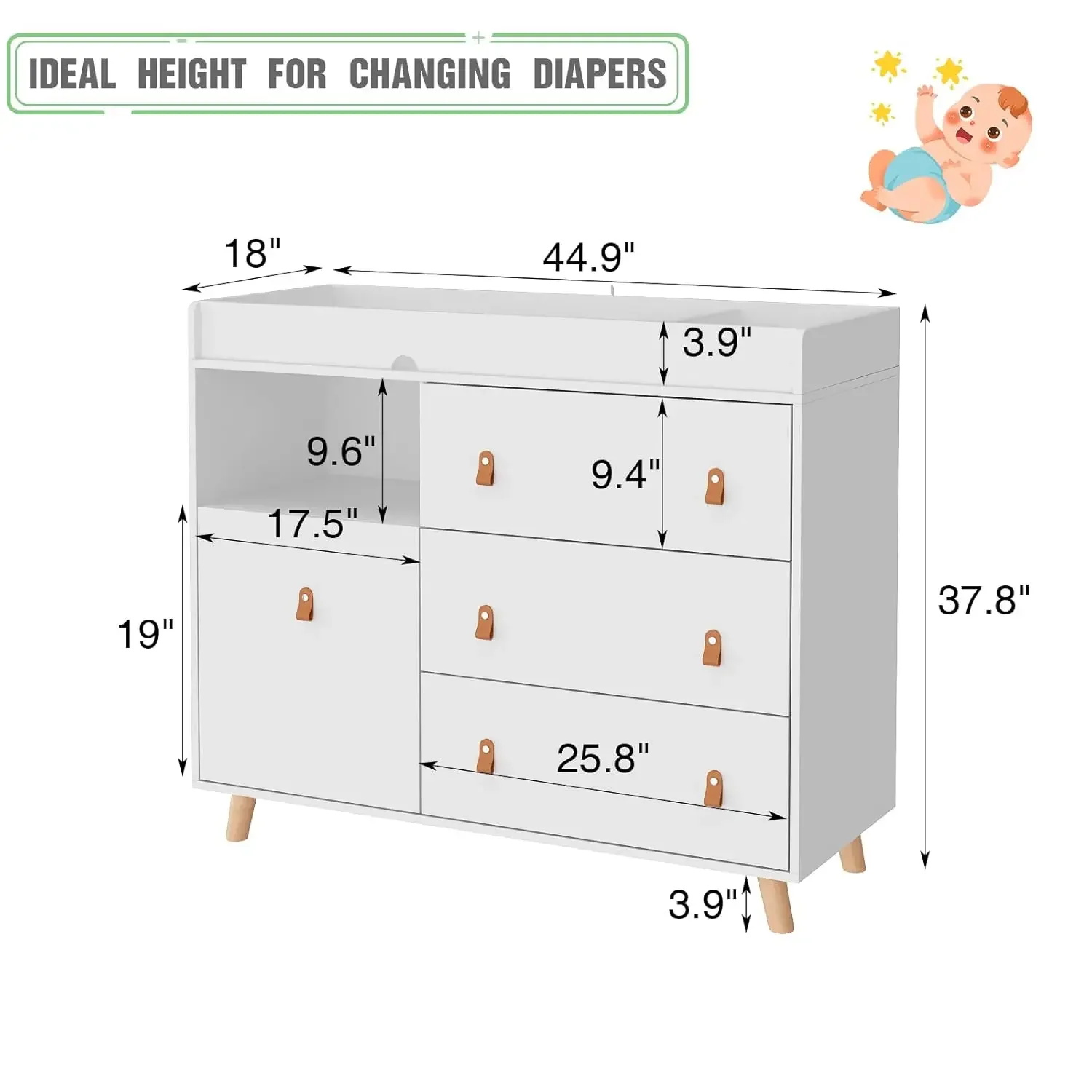 Baby Dresser Changing Table wi - Baby Nursery Dresser recension och pris