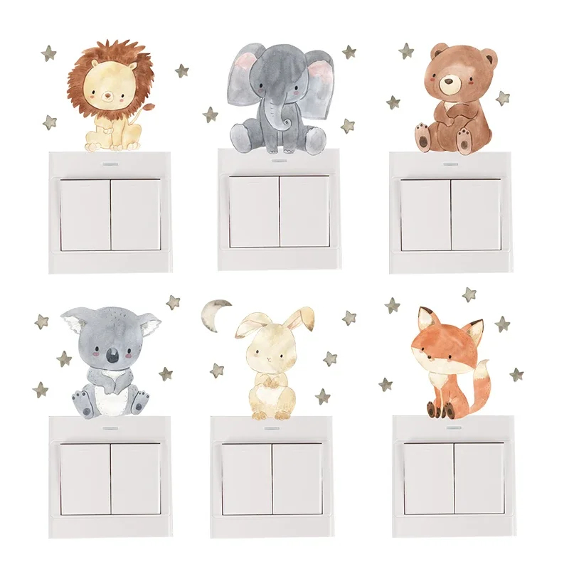 1/2/4/6set Cartoon Animals Wal - Baby Nursery Decals recension och pris