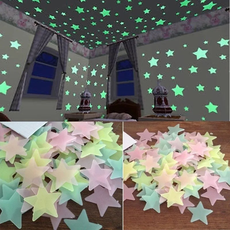 100pcs Fluorescent Glow in the - Baby Nursery Decals recension och pris