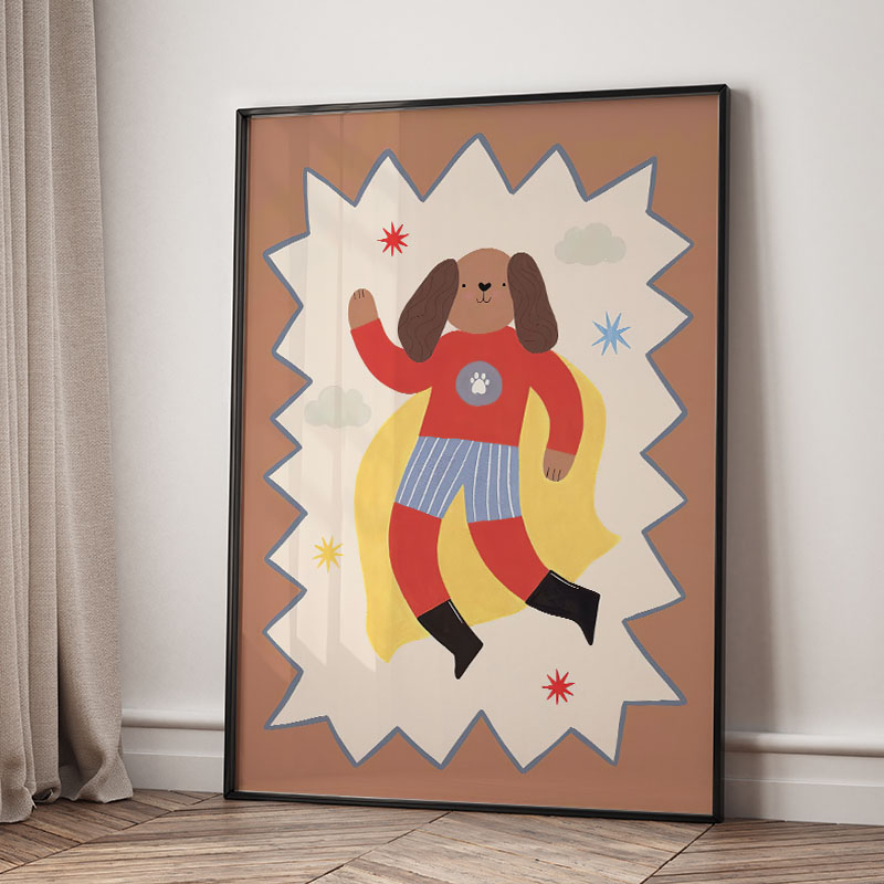 Funny Cartoon Super Cool Kid N - Baby Nursery Wall Decor recension och pris