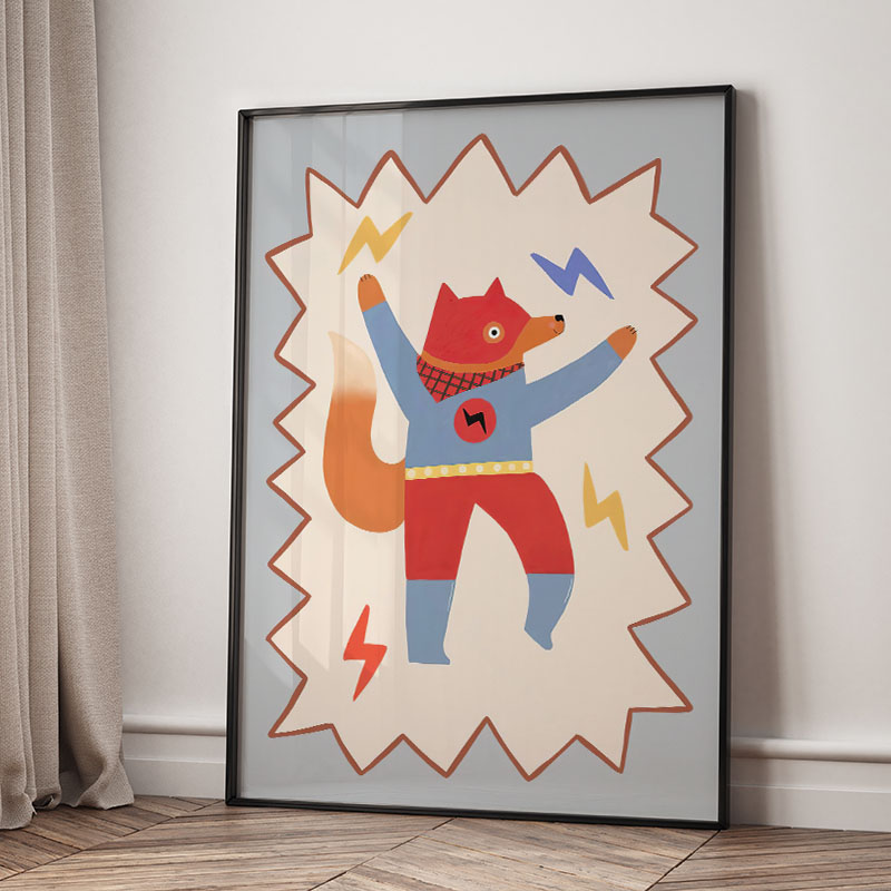 Funny Cartoon Super Cool Kid N - Baby Nursery Wall Decor recension och pris